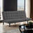 Futon Sofa Biscuit Tufting Seat Back 1Pc Sofa Adjustable Headrest Converts To Chaise Couch-1062226741