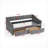 Daybed Sofas Twin Size Mid-Century Tufted Sofa Bed with Storage Drawers | Dark Grey Linen-776344681