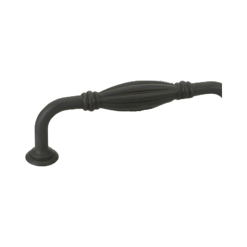 Tuscany Fluted Fixed 6" Center to Center Arch Pull, Flat Black Bronze Patina, 8"