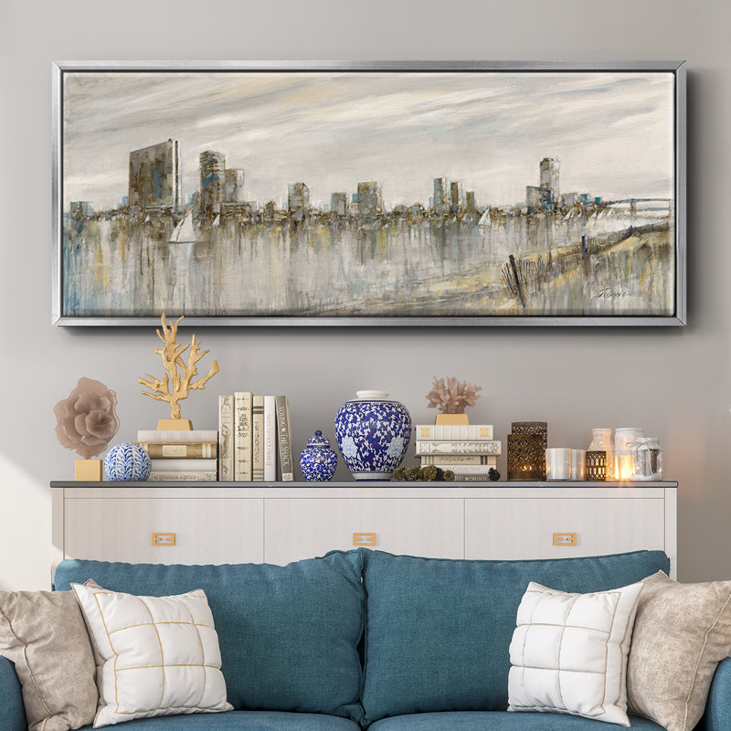 Toile encadrée Skyline, H 12 po x l 30 po