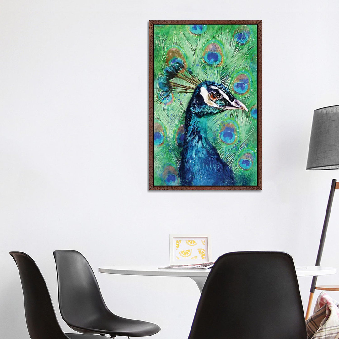 Pfau von Louise Goalby - Galerie-umwickelte Leinwand Giclée auf Leinwand