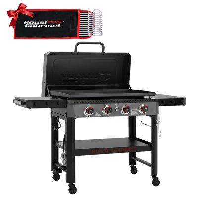 Royal Gourmet 34-Inch 4-Burner Propane Gas Griddle with Hood