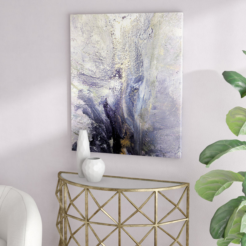 «Dreaming Abstract Silver Abstract», impression sur toile tendue, H 45 po x l 36 po, Toile tendue