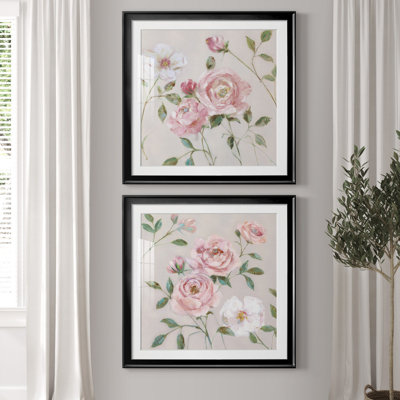 " Cottage Sweet Roses I " 2 - Pieces