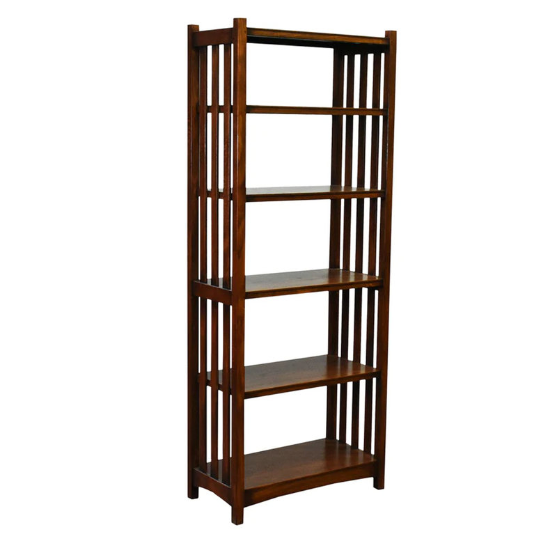 Bibliothèque standard en bois massif H 78 "x l 30" Saucedo, Brun foncé