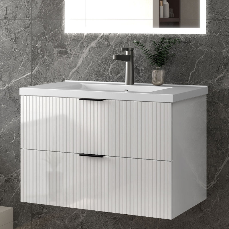 790mm Single Bathroom Vanity with Integrated Ceramic Basin