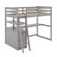 Lit mezzanine simple avec bureau et tablettes-980139249