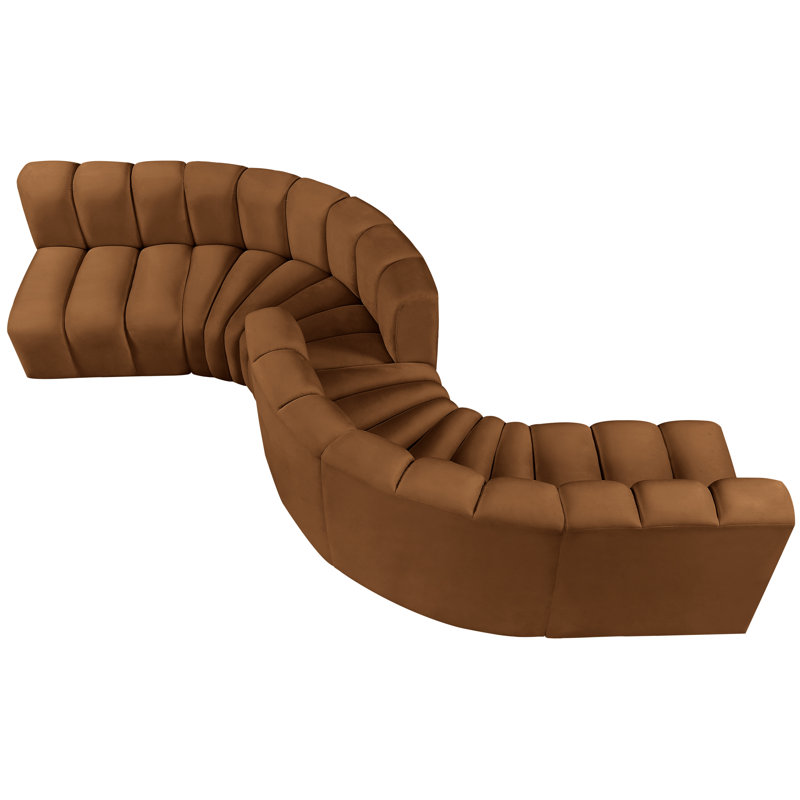 Ivancea Upholstered Curved Sectional Reversible, Saddle Velvet