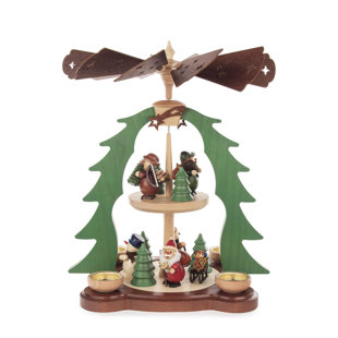 Motif de Noël à 2 niveaux avec le père Noël et le bonhomme de neige
