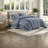 Premium Cotton Bedding Sets, King Cal King Blue Striped Modern Home