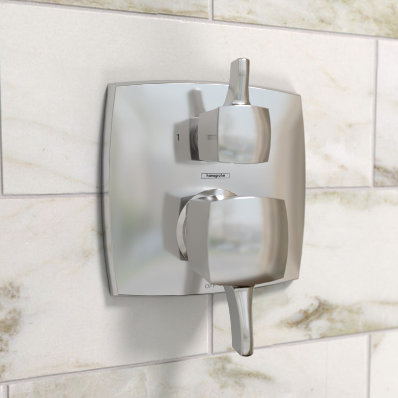 Hansgrohe Ecostat Classic  -Handle 6-Inch Wide Pressure/ Shower Balance Valve Trim Only, Chrome