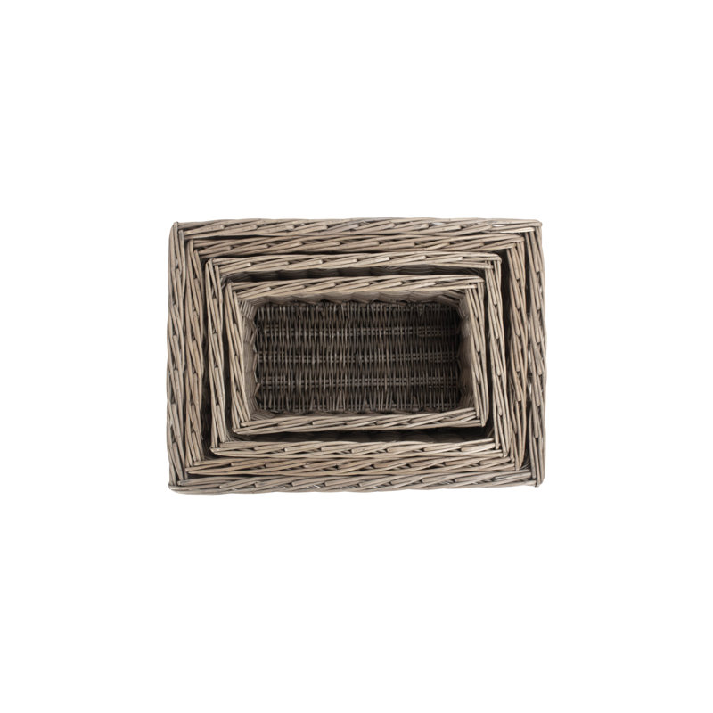Wicker 4 Piece Storage Basket Set
