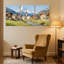 Ensemble de 3 impressions sur toile, paysage alpin et paysage urbain-1079427015
