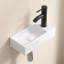 14,17 po Petit lavabo de salle de bain mural en céramique blanc laiteux