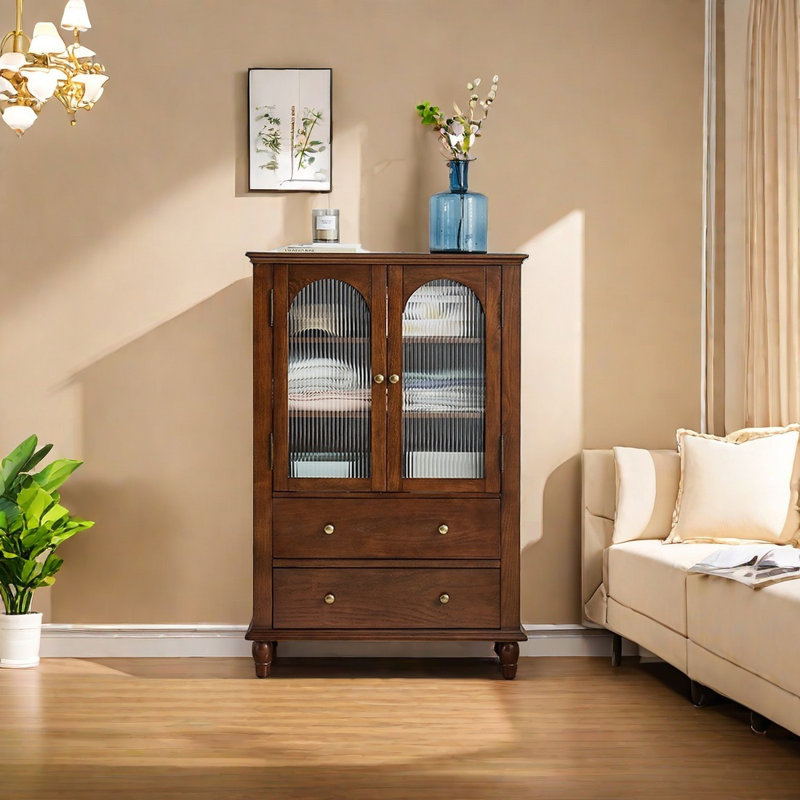 Modern solid wood multi-purpose accent cabinet