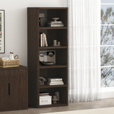 Bibliothèque ouverte à 5 tablettes en noyer foncé H 79 "x l 28" Rivington