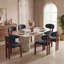 40.5cm H Fabric Upholstered Upholstered Back Side Chair in Dark Blue-1205150786