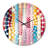 Vibrant Serenity Blue And Pink  Lines Pattern - Striped  Wall Clock-101235078