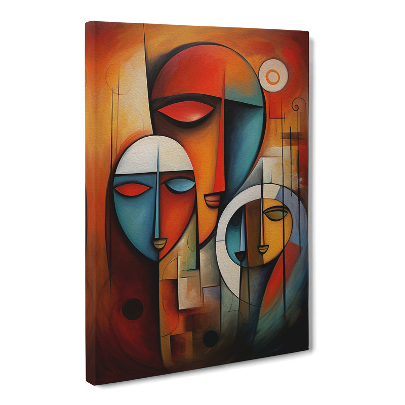 Loving Family Abstract Art - Wrapped Canvas, 76cm H x 50cm W x 3cm D