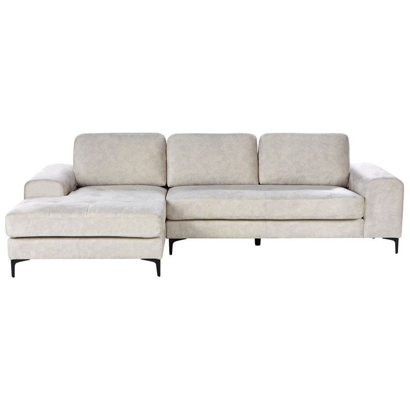 Corner Sofa Kiruna Velvet, Left Hand, Beige