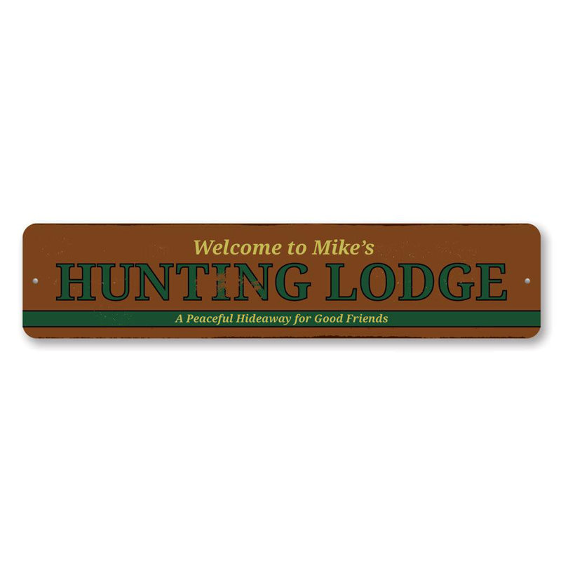 Plaque en aluminium personnalisée «Hunting Lodge», H 6 po x l 24 po x P 0,06 po
