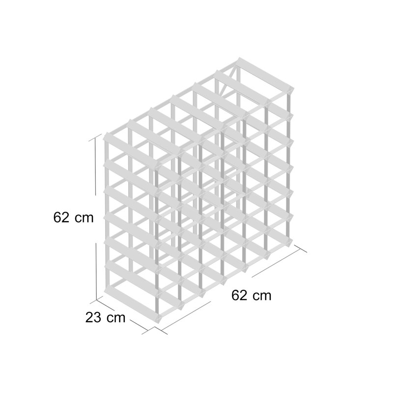 Liddle 42 Bottle Floor Wine Bottle Rack, Black Stained / Galvanised Steel