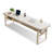 White solid wood study desk Double desk with Drawers-425000427