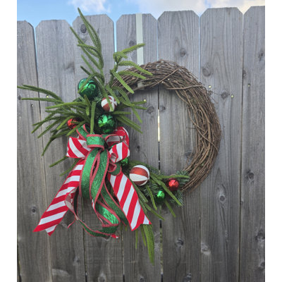 Norfolk Pine And Peppermint Wreath