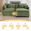 Chenille Upholstered Sectional Sofa Couch with Ottoman-963855008-951912477