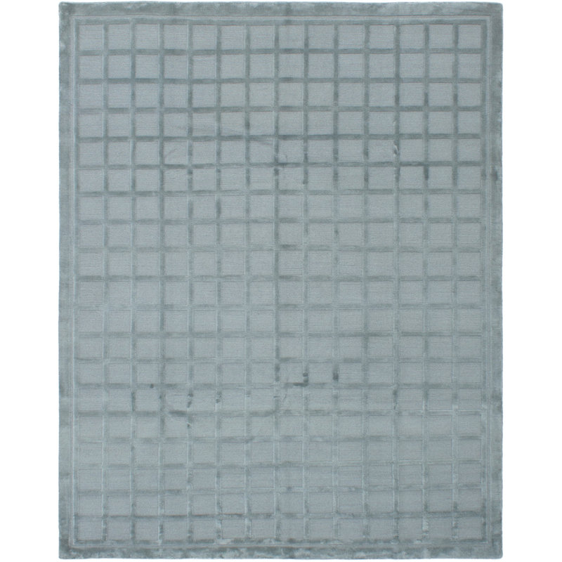 Tapis gris en laine noué la à la main Ringling