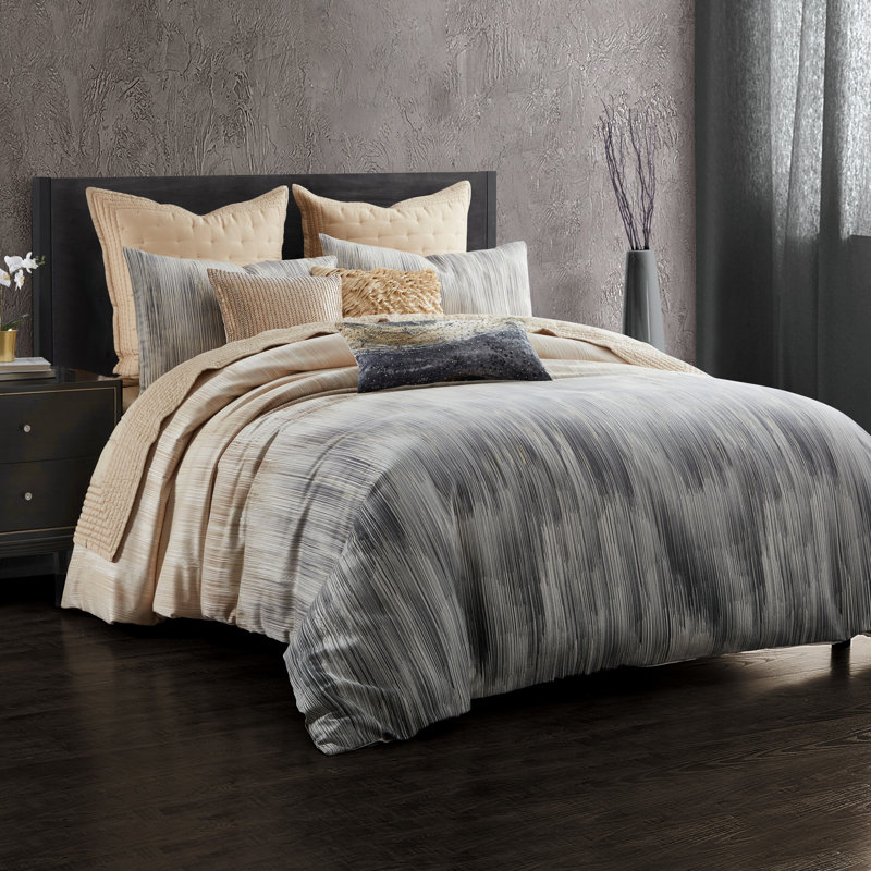 Donna Karan Home Ember Duvet Charcoal, King Duvet Cover