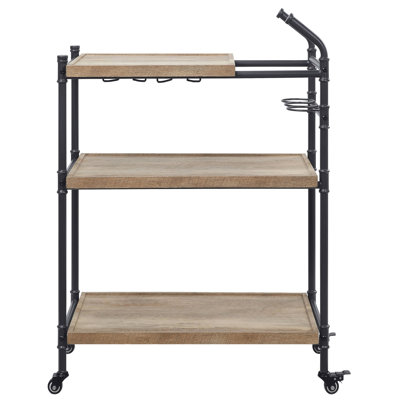 Metal Farme Kitchen Cart, 2-Shelf Serving Cart With Wheels by Williston Forge
