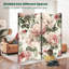 Paravent pliant à 4 panneaux, motif floral rose poudré royal avec roses et feuilles vertes, en toile, séparateur de pièce autoportant, cloison de protection pour plus d'intimité-134515098-134515100