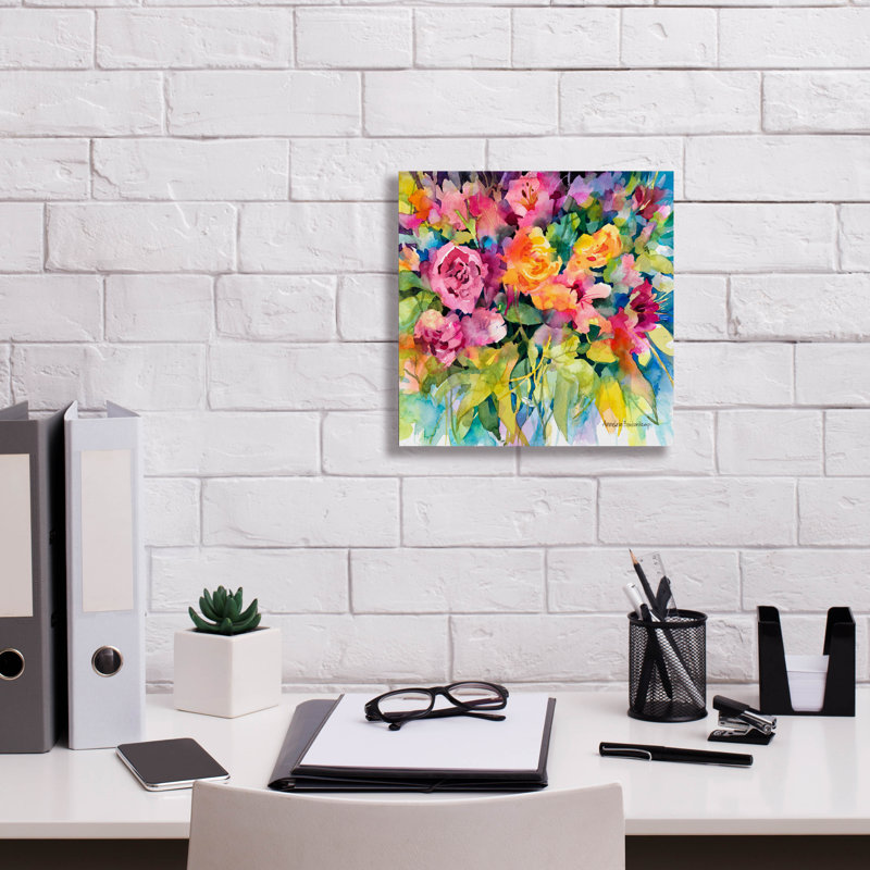 Art mural sur toile Winston Porter «Ramblin 'Roses» par Annelein Beukenkamp, H 12 po x l 12 po x P 0,75 po