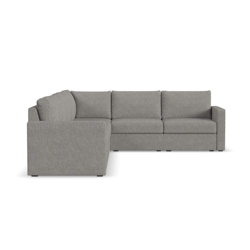 Flex 6 - Piece Upholstered Modular Sectional, 37" H x 135" W x 38" D, Pebble Dark Gray Polyester Blend/Nylon
