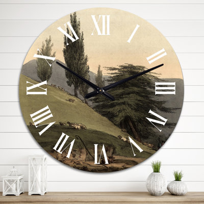 Images rétro de vieux arbres II - horloge murale traditionnelle
