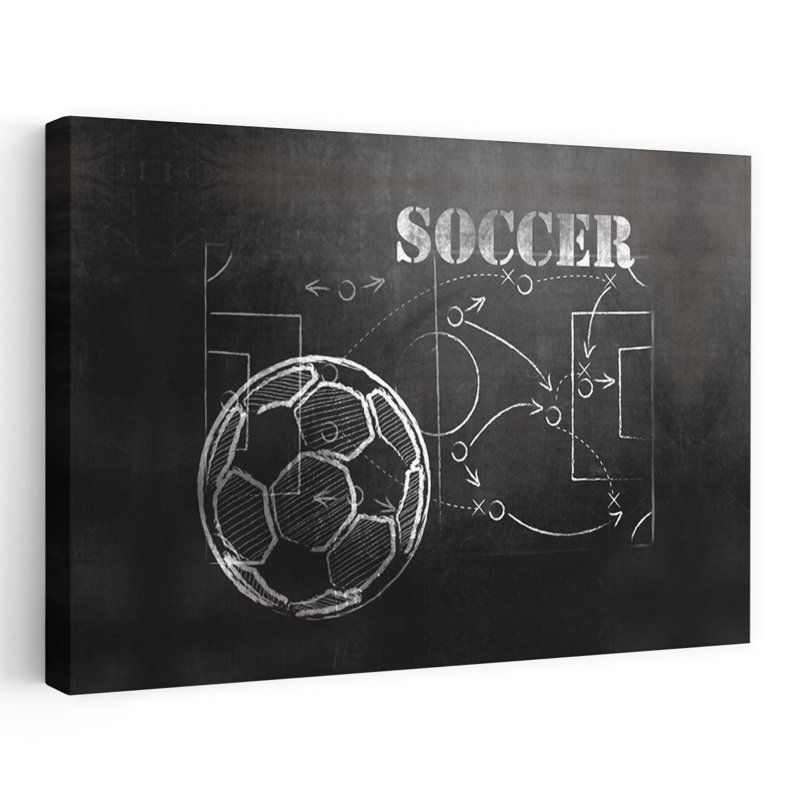 Le soccer joue l'art contemporain, H 16 po x l 24 po