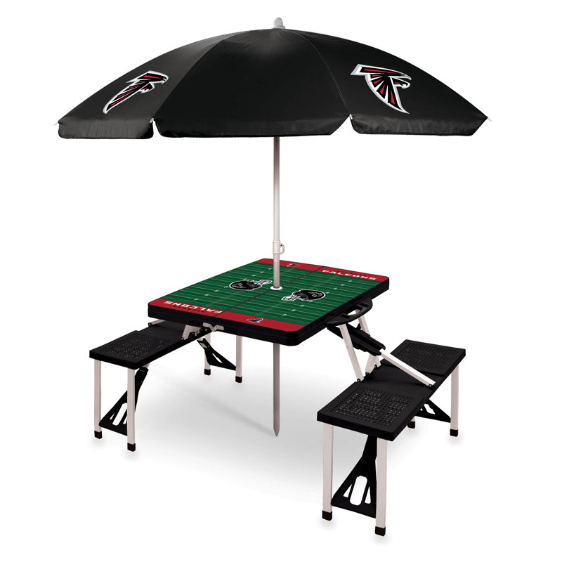 NFL Patio Dining Set with Rectangular Table, Atlanta Falcons, Black