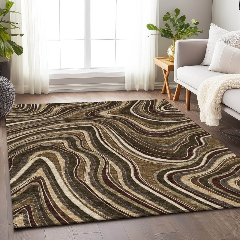 Premium Machine Washable Prisco Fudge Rug, Rectangle 5' x 7'6"