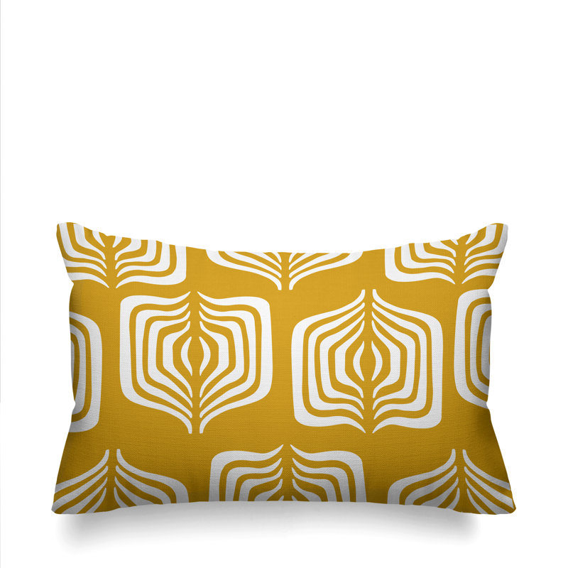 Housse et insert de coussin rectangulaire d'extérieur Dale Tribal, Jaune