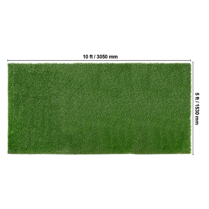 VEVOR 5 x 10 ft Green Artificial Grass Turf with Drainage Holes