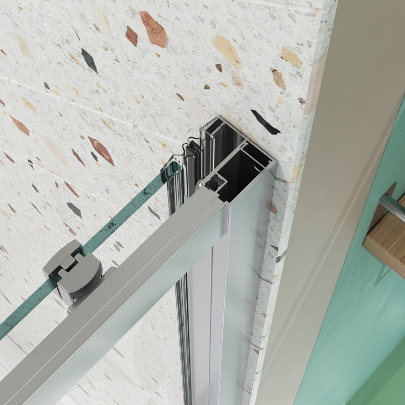 Chrome 44-48"W x 72"H Sliding Shower Door with Tempered Glass