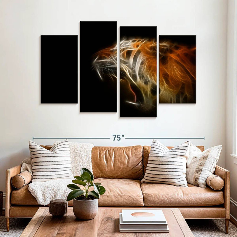Brampt Abstract Tiger Flames, 42" H x 68" W