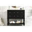 Black Bathroom Vanity With Sink 36" - Solid Wood Frame Construction. 4 Drawers. Ceramic Undermount Basin. Modern Look. Easy Assembly Required Black. Wood, Spacious Storage. Uncomplicated-1545783925