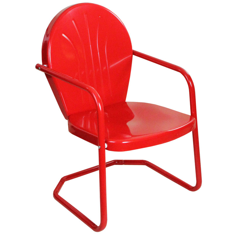 Fauteuil tulipe rétro d'extérieur 34 pouces, Rouge