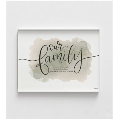 Our Family, Deep Green Watercolor God Poster Print, Our Family Is A Circle Of Strength Print, Family Gift Idea, Church Family Artwork