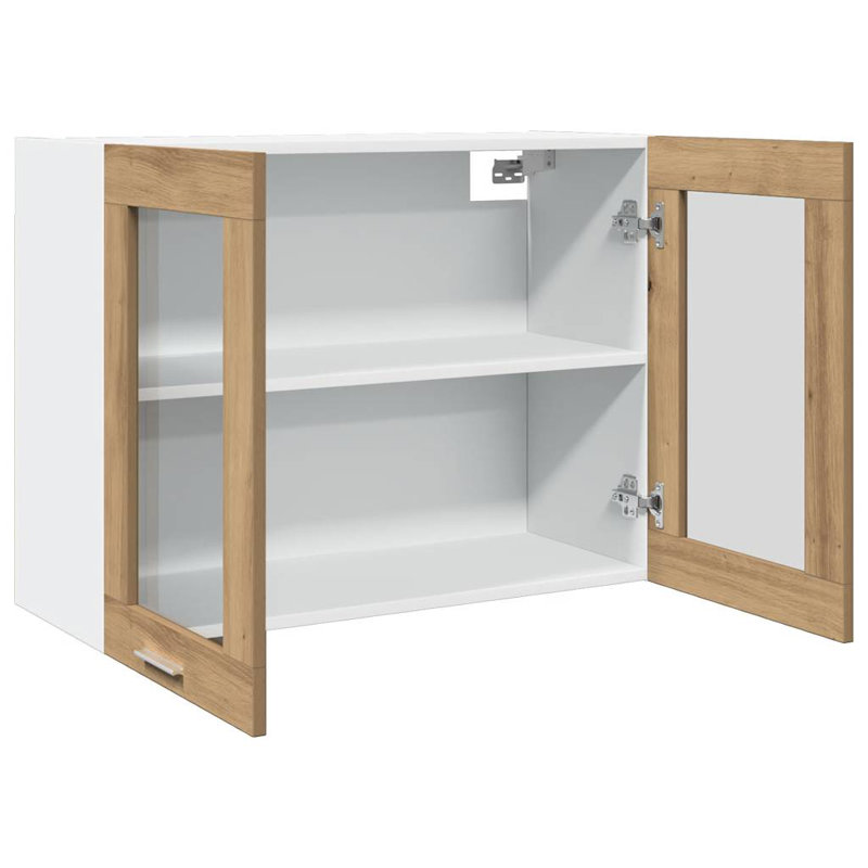 Hanging Glass Cabinet Lyon 80x31x60 cm Engineered Wood, Artisan Oak