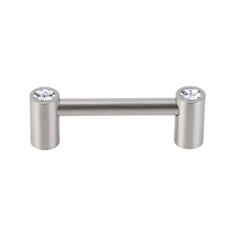 Swarovski Crystal Bar / Handle Pull, 3", Satin Nickel