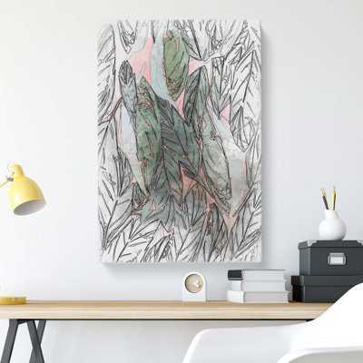 Leaf Pattern In Abstract - Wrapped Canvas