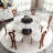 6 Seat Modern Round Sintered Stone Dining Table With Rotating Tray,modern Key-shaped Dining Chairs-1673421396